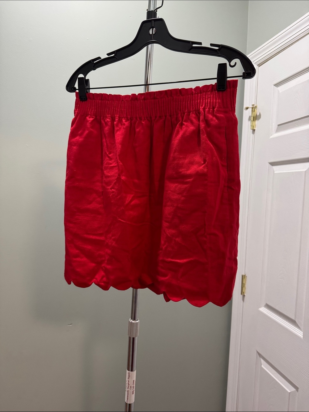J. Crew Red Scallop-Hem Bermuda Shorts